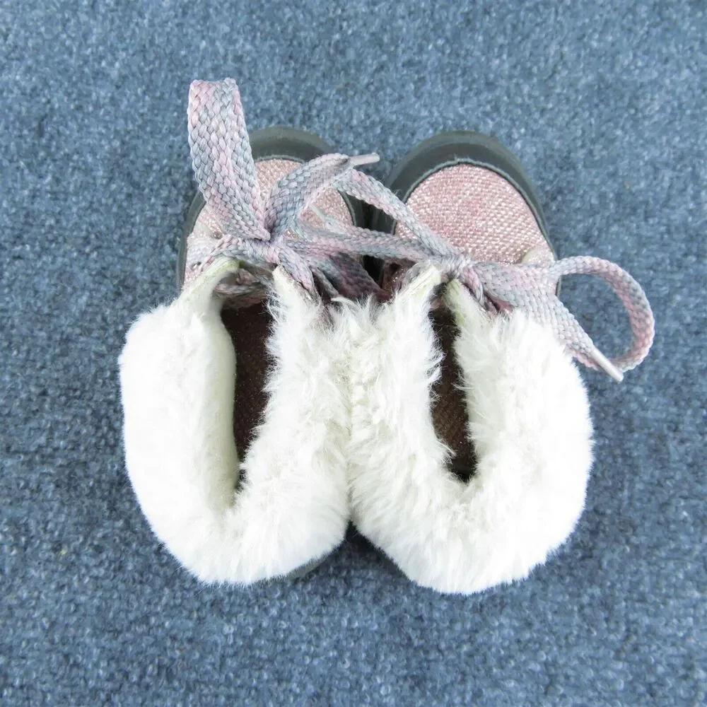 OshKosh B'gosh Girls Snow Boot Shoes Pink Synthetic Lace‎ Up Size T 7 Medium